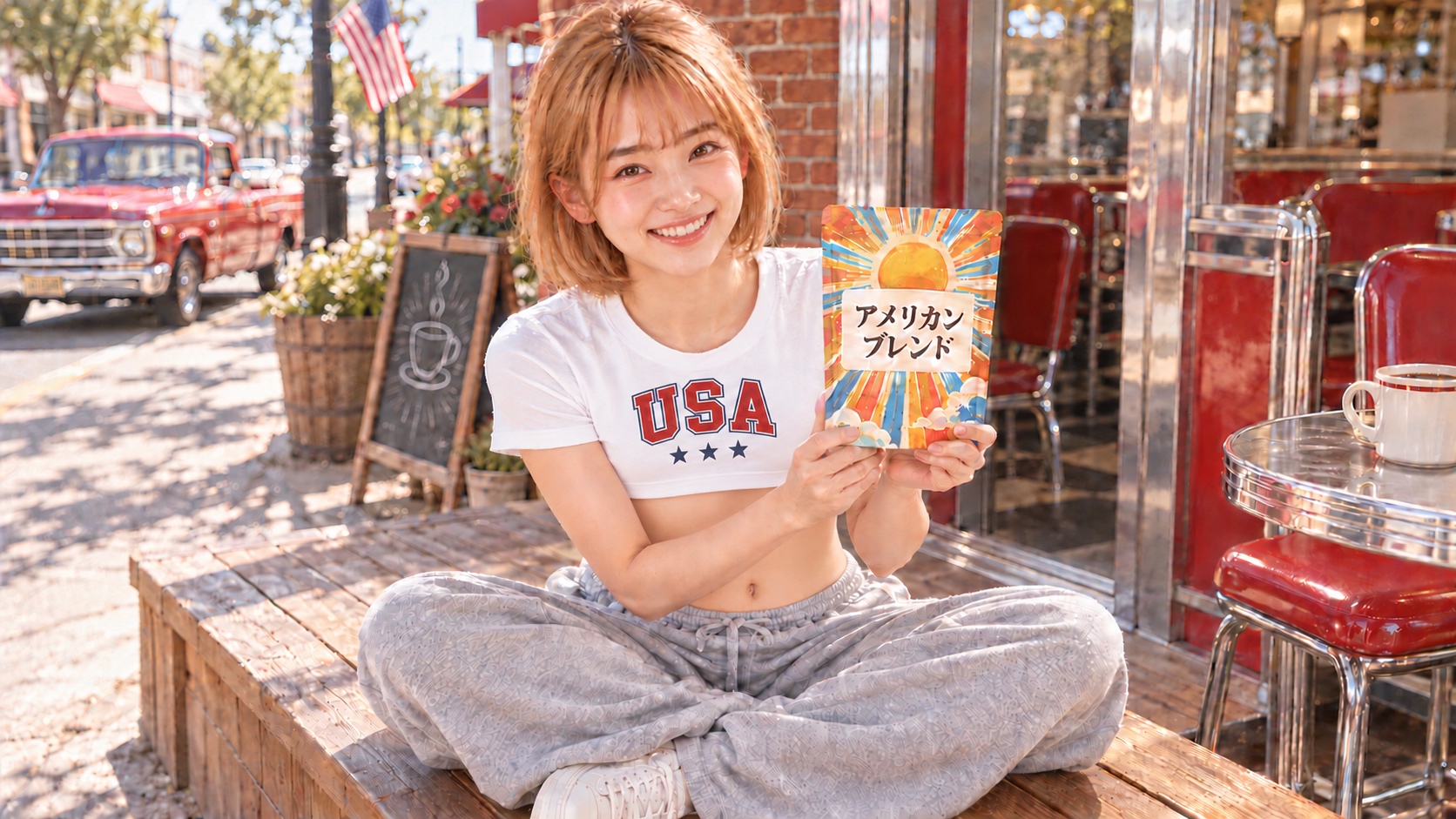 アメリカンブレンドの場面に写るHINATA
