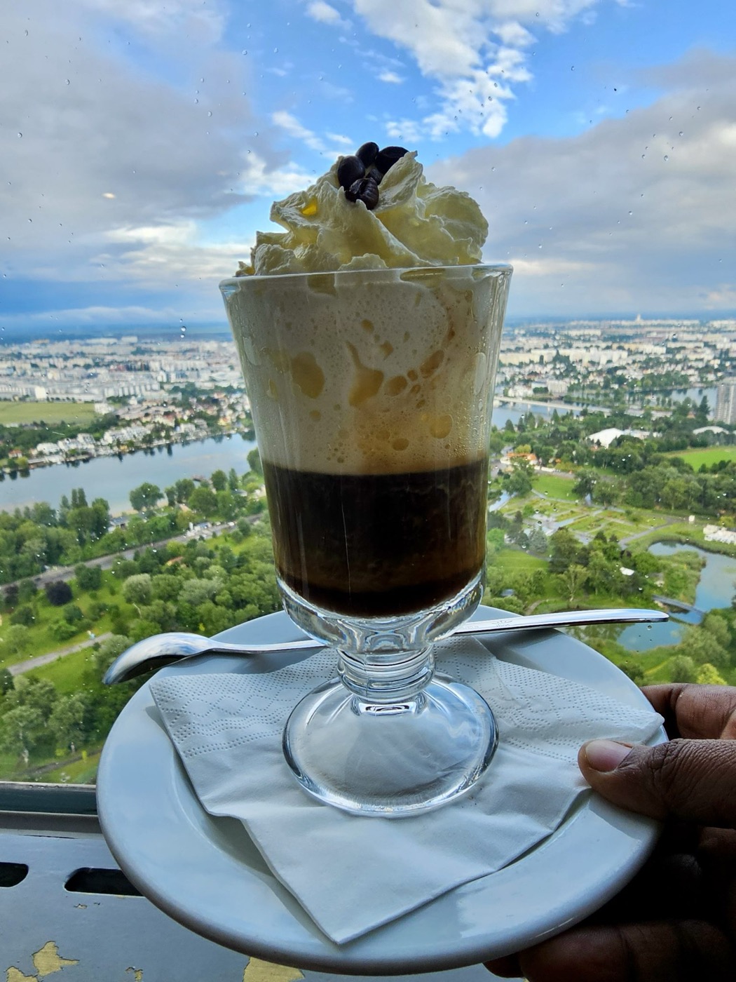 ホイップクリームをのせたウインナーコーヒーのカップ
