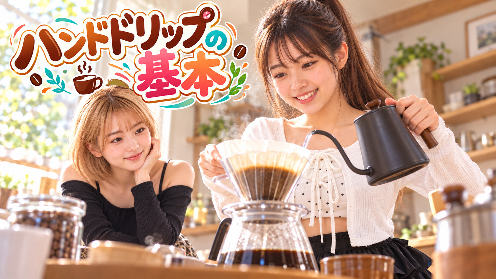 ドリッパーでコーヒーを淹れている様子