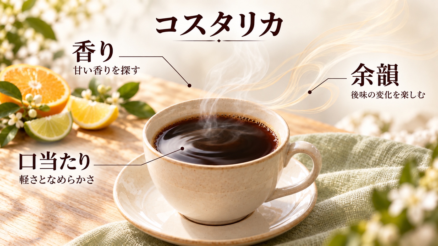 コスタリカの香り・口当たり・余韻を楽しむ三つの注目点